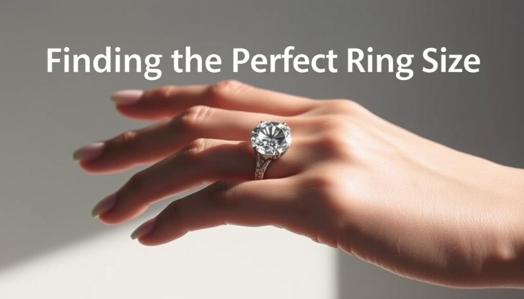Diamond ring on finger.