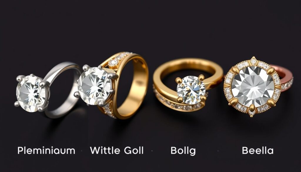best metals for round cut engagement rings