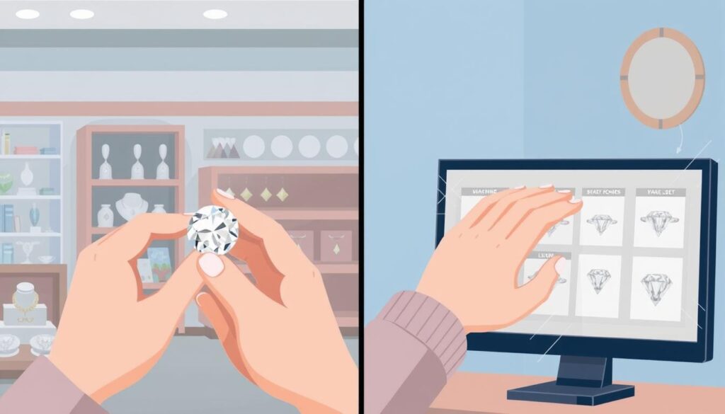 online vs in-store diamond shopping