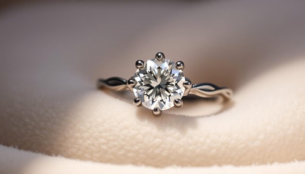 round cut diamond engagement ring
